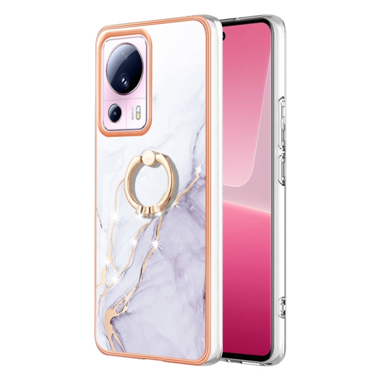Electroplating Marble IMD TPU Phone Case with Ring Holder, For Xiaomi Redmi Note 12 5G Global/Poco X5 5G, For Xiaomi Redmi 12C / 11A 4G Global, For Xiaomi 13 Lite 5G, For Xiaomi Redmi Note 12 Pro Speed