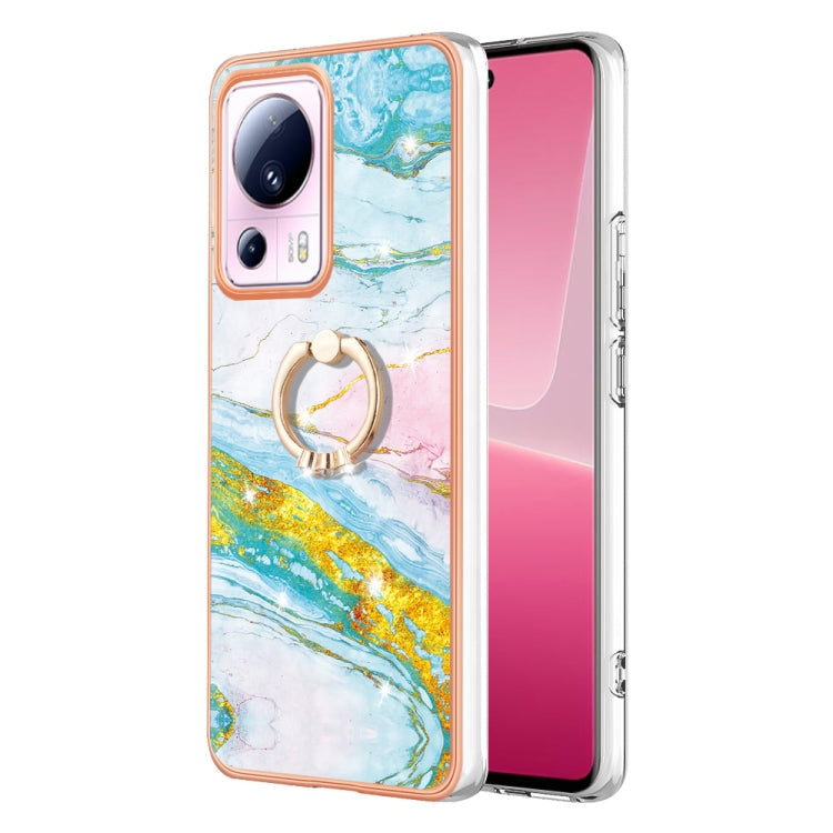 Electroplating Marble IMD TPU Phone Case with Ring Holder, For Xiaomi Redmi Note 12 5G Global/Poco X5 5G, For Xiaomi Redmi 12C / 11A 4G Global, For Xiaomi 13 Lite 5G, For Xiaomi Redmi Note 12 Pro Speed