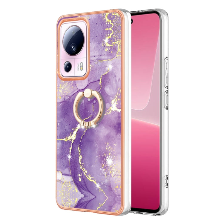 Electroplating Marble IMD TPU Phone Case with Ring Holder, For Xiaomi Redmi Note 12 5G Global/Poco X5 5G, For Xiaomi Redmi 12C / 11A 4G Global, For Xiaomi 13 Lite 5G, For Xiaomi Redmi Note 12 Pro Speed
