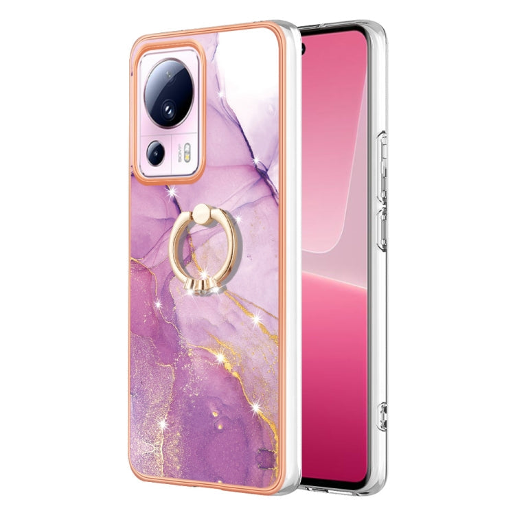 Electroplating Marble IMD TPU Phone Case with Ring Holder, For Xiaomi Redmi Note 12 5G Global/Poco X5 5G, For Xiaomi Redmi 12C / 11A 4G Global, For Xiaomi 13 Lite 5G, For Xiaomi Redmi Note 12 Pro Speed