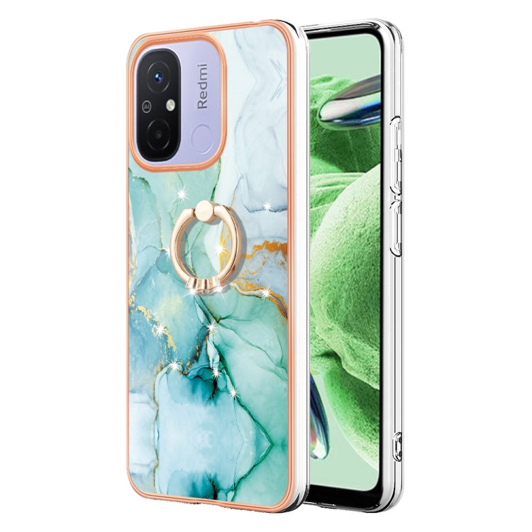 Electroplating Marble IMD TPU Phone Case with Ring Holder, For Xiaomi Redmi Note 12 5G Global/Poco X5 5G, For Xiaomi Redmi 12C / 11A 4G Global, For Xiaomi 13 Lite 5G, For Xiaomi Redmi Note 12 Pro Speed