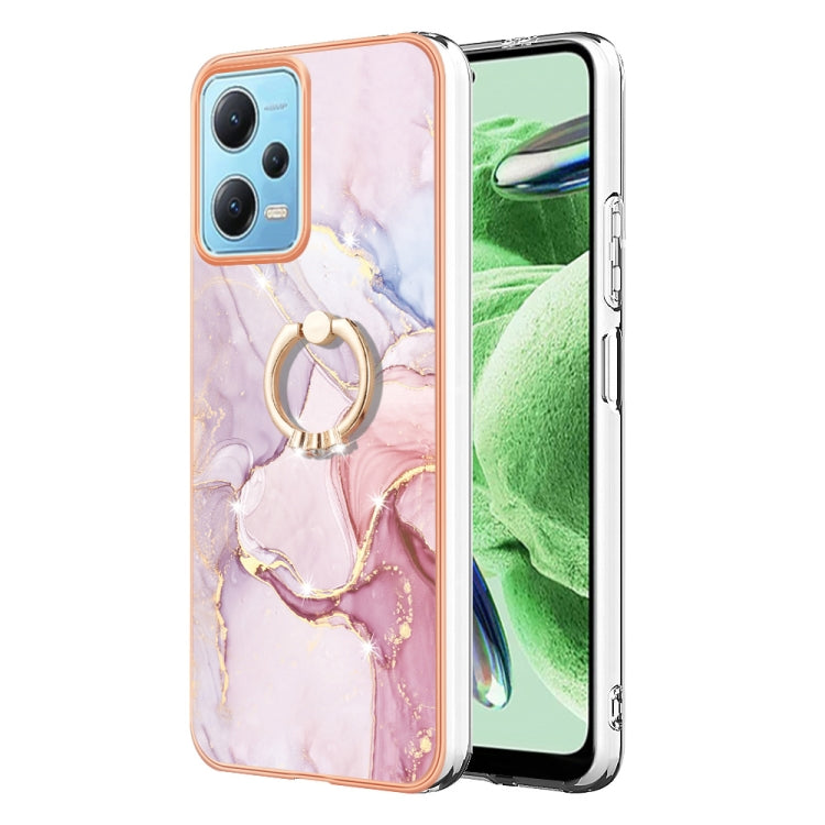 Electroplating Marble IMD TPU Phone Case with Ring Holder, For Xiaomi Redmi Note 12 5G Global/Poco X5 5G, For Xiaomi Redmi 12C / 11A 4G Global, For Xiaomi 13 Lite 5G, For Xiaomi Redmi Note 12 Pro Speed