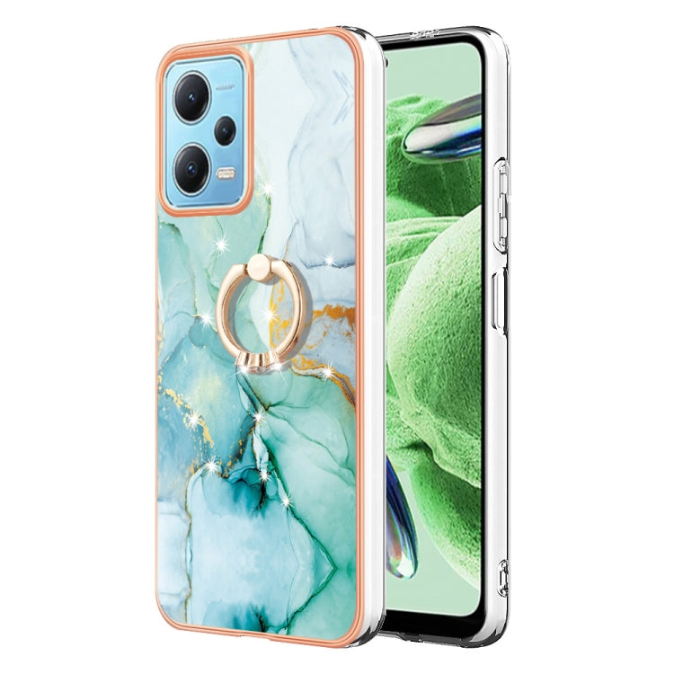Electroplating Marble IMD TPU Phone Case with Ring Holder, For Xiaomi Redmi Note 12 5G Global/Poco X5 5G, For Xiaomi Redmi 12C / 11A 4G Global, For Xiaomi 13 Lite 5G, For Xiaomi Redmi Note 12 Pro Speed