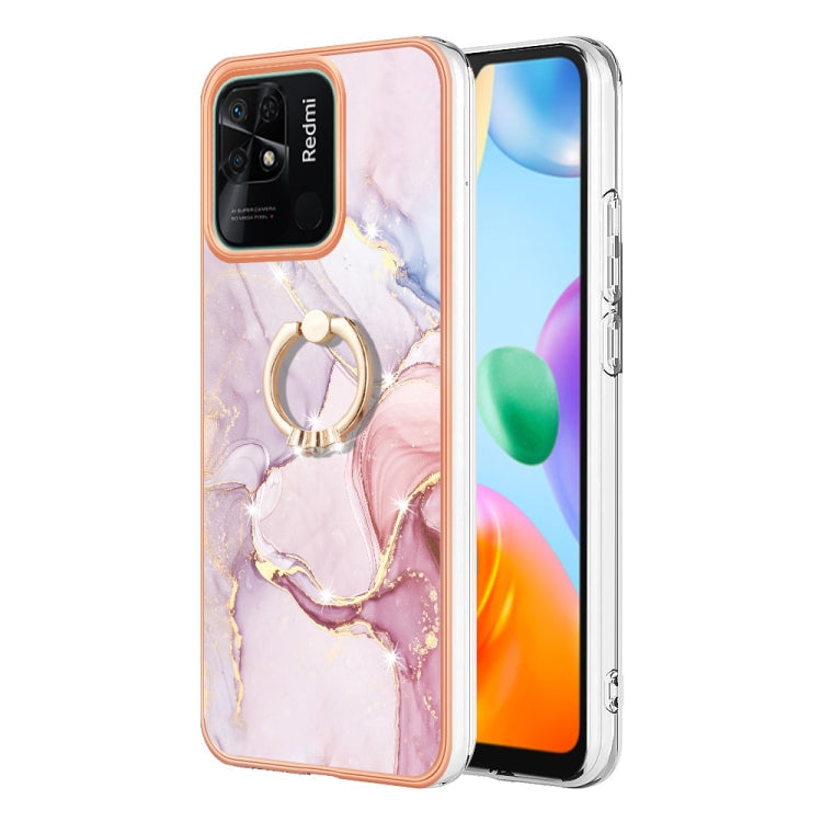 Electroplating Marble IMD TPU Phone Case with Ring Holder, For Xiaomi Redmi 10C, For Xiaomi Mi 11 Lite