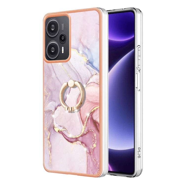 Electroplating Marble IMD TPU Phone Case with Ring Holder, For Xiaomi 13T/13T Pro, For Xiaomi Poco F5 5G / Redmi Note 12 Turbo, For Xiaomi Poco F5 Pro 5G / Redmi K60, For Xiaomi Redmi Note 12S 4G