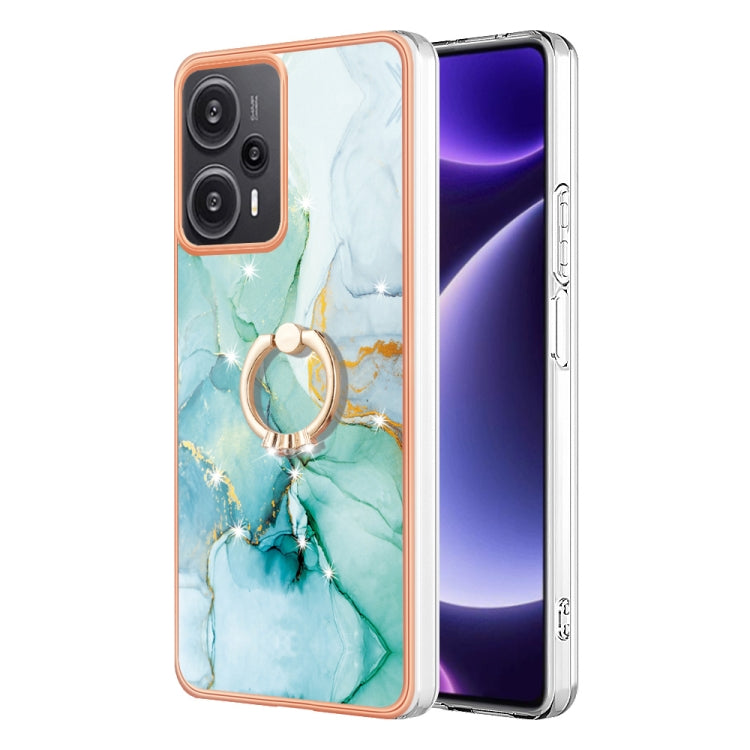 Electroplating Marble IMD TPU Phone Case with Ring Holder, For Xiaomi 13T/13T Pro, For Xiaomi Poco F5 5G / Redmi Note 12 Turbo, For Xiaomi Poco F5 Pro 5G / Redmi K60, For Xiaomi Redmi Note 12S 4G