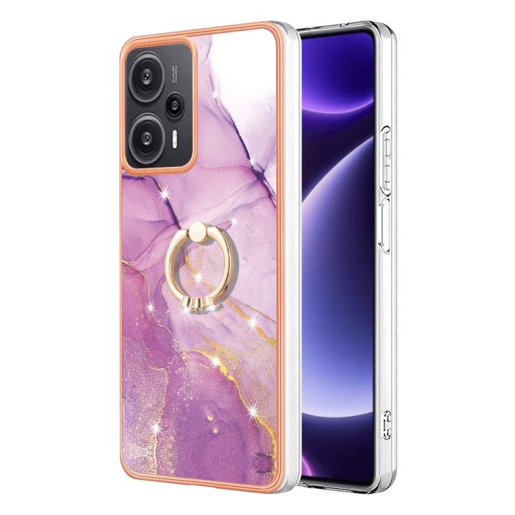 Electroplating Marble IMD TPU Phone Case with Ring Holder, For Xiaomi 13T/13T Pro, For Xiaomi Poco F5 5G / Redmi Note 12 Turbo, For Xiaomi Poco F5 Pro 5G / Redmi K60, For Xiaomi Redmi Note 12S 4G