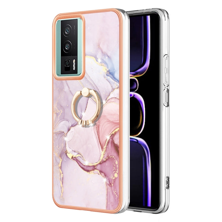 Electroplating Marble IMD TPU Phone Case with Ring Holder, For Xiaomi 13T/13T Pro, For Xiaomi Poco F5 5G / Redmi Note 12 Turbo, For Xiaomi Poco F5 Pro 5G / Redmi K60, For Xiaomi Redmi Note 12S 4G