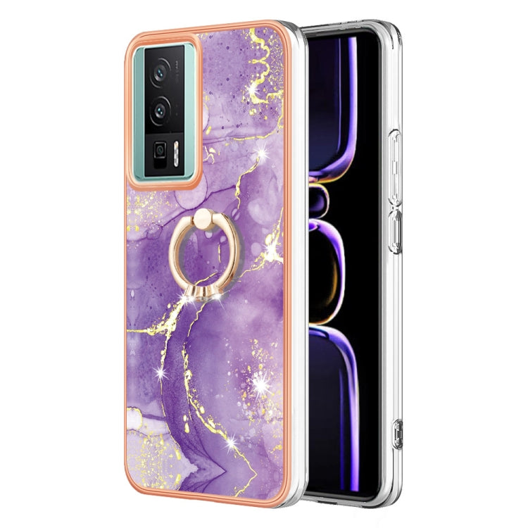 Electroplating Marble IMD TPU Phone Case with Ring Holder, For Xiaomi 13T/13T Pro, For Xiaomi Poco F5 5G / Redmi Note 12 Turbo, For Xiaomi Poco F5 Pro 5G / Redmi K60, For Xiaomi Redmi Note 12S 4G