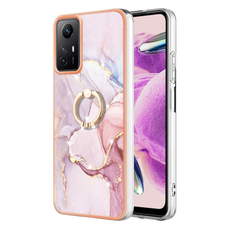 Electroplating Marble IMD TPU Phone Case with Ring Holder, For Xiaomi 13T/13T Pro, For Xiaomi Poco F5 5G / Redmi Note 12 Turbo, For Xiaomi Poco F5 Pro 5G / Redmi K60, For Xiaomi Redmi Note 12S 4G
