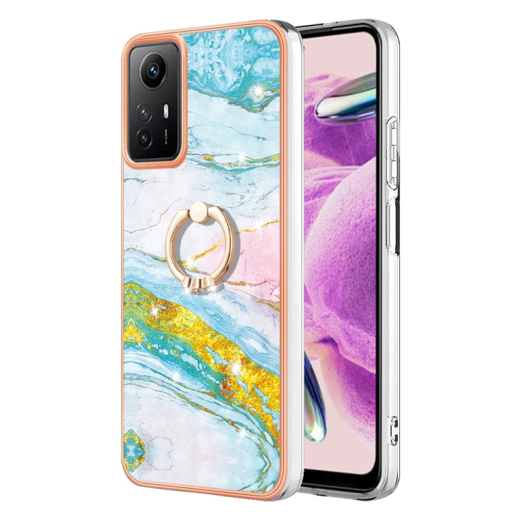 Electroplating Marble IMD TPU Phone Case with Ring Holder, For Xiaomi 13T/13T Pro, For Xiaomi Poco F5 5G / Redmi Note 12 Turbo, For Xiaomi Poco F5 Pro 5G / Redmi K60, For Xiaomi Redmi Note 12S 4G