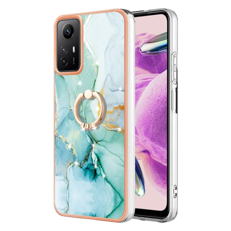 Electroplating Marble IMD TPU Phone Case with Ring Holder, For Xiaomi 13T/13T Pro, For Xiaomi Poco F5 5G / Redmi Note 12 Turbo, For Xiaomi Poco F5 Pro 5G / Redmi K60, For Xiaomi Redmi Note 12S 4G