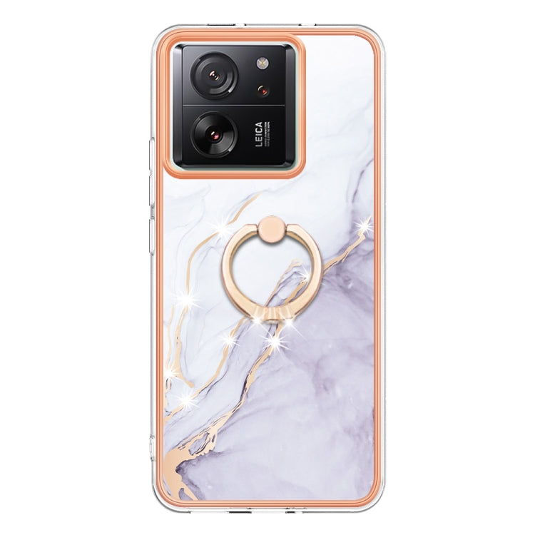 Electroplating Marble IMD TPU Phone Case with Ring Holder, For Xiaomi 13T/13T Pro, For Xiaomi Poco F5 5G / Redmi Note 12 Turbo, For Xiaomi Poco F5 Pro 5G / Redmi K60, For Xiaomi Redmi Note 12S 4G