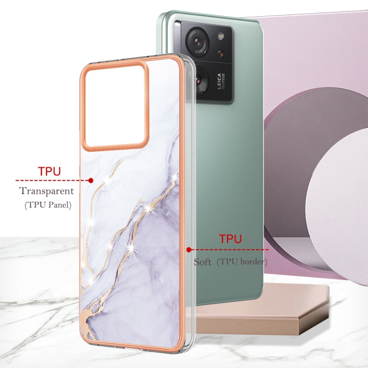 Electroplating Marble IMD TPU Phone Case with Ring Holder, For Xiaomi 13T/13T Pro, For Xiaomi Poco F5 5G / Redmi Note 12 Turbo, For Xiaomi Poco F5 Pro 5G / Redmi K60, For Xiaomi Redmi Note 12S 4G