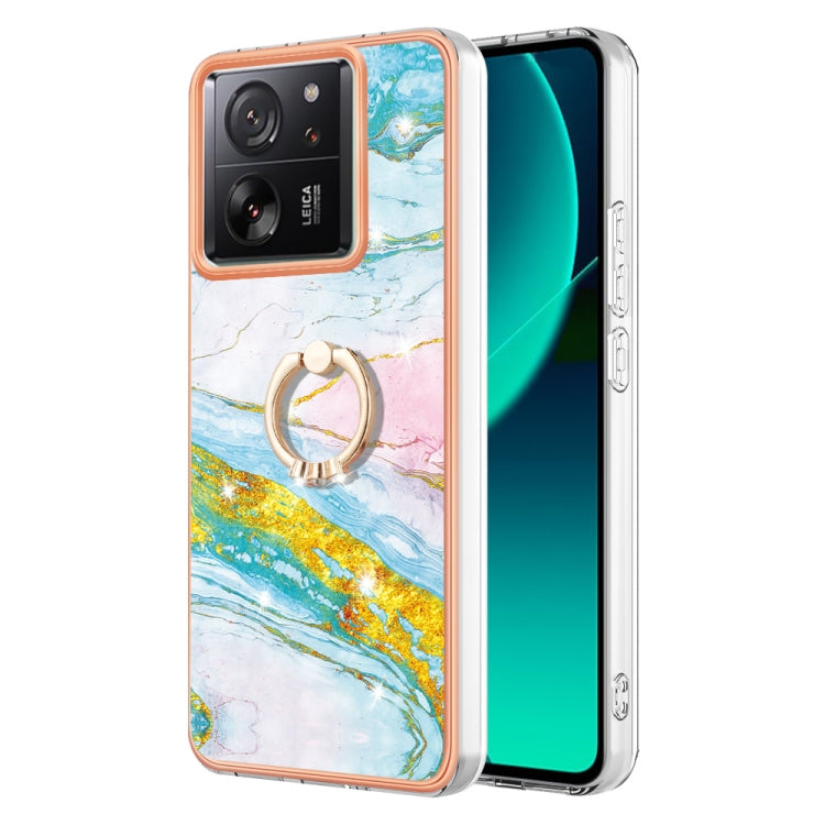 Electroplating Marble IMD TPU Phone Case with Ring Holder, For Xiaomi 13T/13T Pro, For Xiaomi Poco F5 5G / Redmi Note 12 Turbo, For Xiaomi Poco F5 Pro 5G / Redmi K60, For Xiaomi Redmi Note 12S 4G