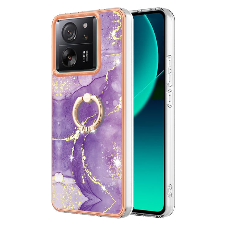 Electroplating Marble IMD TPU Phone Case with Ring Holder, For Xiaomi 13T/13T Pro, For Xiaomi Poco F5 5G / Redmi Note 12 Turbo, For Xiaomi Poco F5 Pro 5G / Redmi K60, For Xiaomi Redmi Note 12S 4G