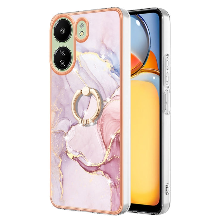Electroplating Marble IMD TPU Phone Case with Ring Holder, For Xiaomi Redmi Note 13 5G Global, For Xiaomi Redmi 13C 4G, For Xiaomi Redmi Note 13 Pro+ 5G, For Xiaomi Redmi Note 13 Pro 5G Global