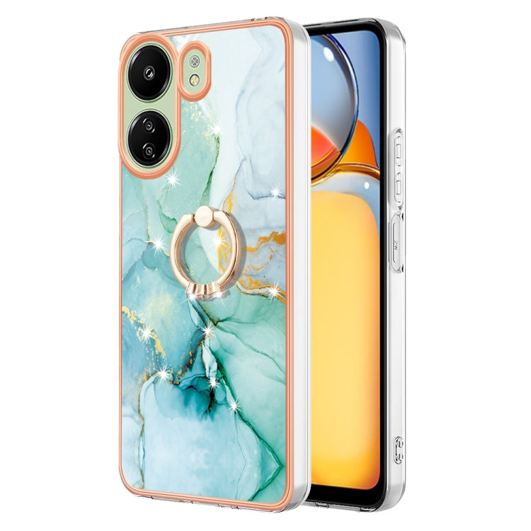Electroplating Marble IMD TPU Phone Case with Ring Holder, For Xiaomi Redmi Note 13 5G Global, For Xiaomi Redmi 13C 4G, For Xiaomi Redmi Note 13 Pro+ 5G, For Xiaomi Redmi Note 13 Pro 5G Global