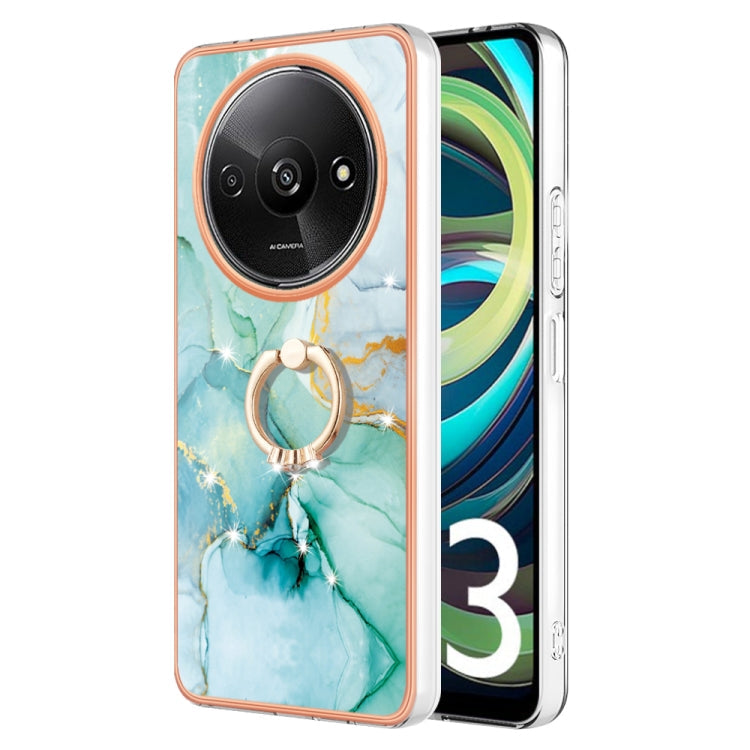 Electroplating Marble IMD TPU Phone Case with Ring Holder, For Xiaomi Redmi Note 13 Pro 4G/Poco M6 Pro 4G, For Xiaomi Redmi A3, For Xiaomi Redmi Note 13 4G Global, For Xiaomi Poco X6 Pro / Redmi K70E