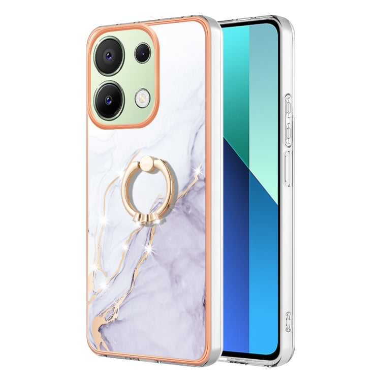 Electroplating Marble IMD TPU Phone Case with Ring Holder, For Xiaomi Redmi Note 13 Pro 4G/Poco M6 Pro 4G, For Xiaomi Redmi A3, For Xiaomi Redmi Note 13 4G Global, For Xiaomi Poco X6 Pro / Redmi K70E