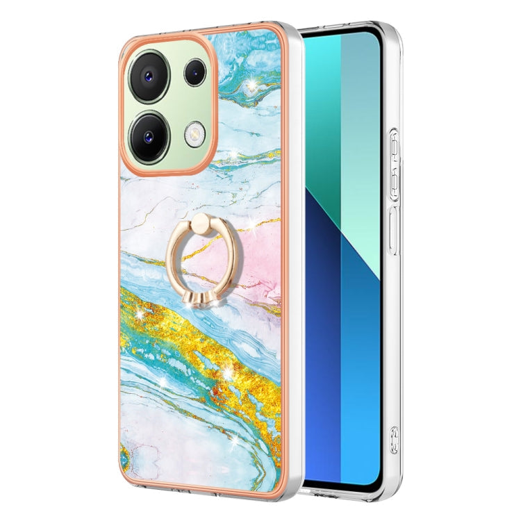 Electroplating Marble IMD TPU Phone Case with Ring Holder, For Xiaomi Redmi Note 13 Pro 4G/Poco M6 Pro 4G, For Xiaomi Redmi A3, For Xiaomi Redmi Note 13 4G Global, For Xiaomi Poco X6 Pro / Redmi K70E