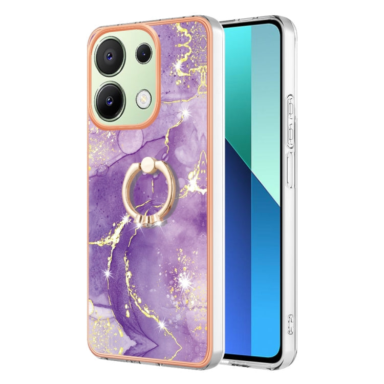 Electroplating Marble IMD TPU Phone Case with Ring Holder, For Xiaomi Redmi Note 13 Pro 4G/Poco M6 Pro 4G, For Xiaomi Redmi A3, For Xiaomi Redmi Note 13 4G Global, For Xiaomi Poco X6 Pro / Redmi K70E