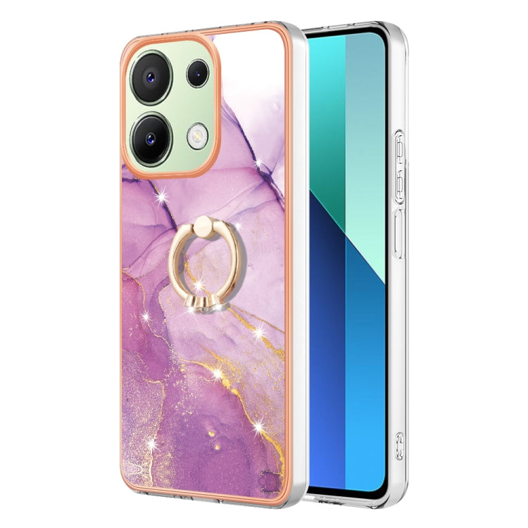 Electroplating Marble IMD TPU Phone Case with Ring Holder, For Xiaomi Redmi Note 13 Pro 4G/Poco M6 Pro 4G, For Xiaomi Redmi A3, For Xiaomi Redmi Note 13 4G Global, For Xiaomi Poco X6 Pro / Redmi K70E