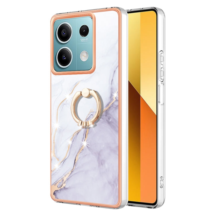 Electroplating Marble IMD TPU Phone Case with Ring Holder, For Xiaomi Redmi Note 13 5G Global, For Xiaomi Redmi 13C 4G, For Xiaomi Redmi Note 13 Pro+ 5G, For Xiaomi Redmi Note 13 Pro 5G Global