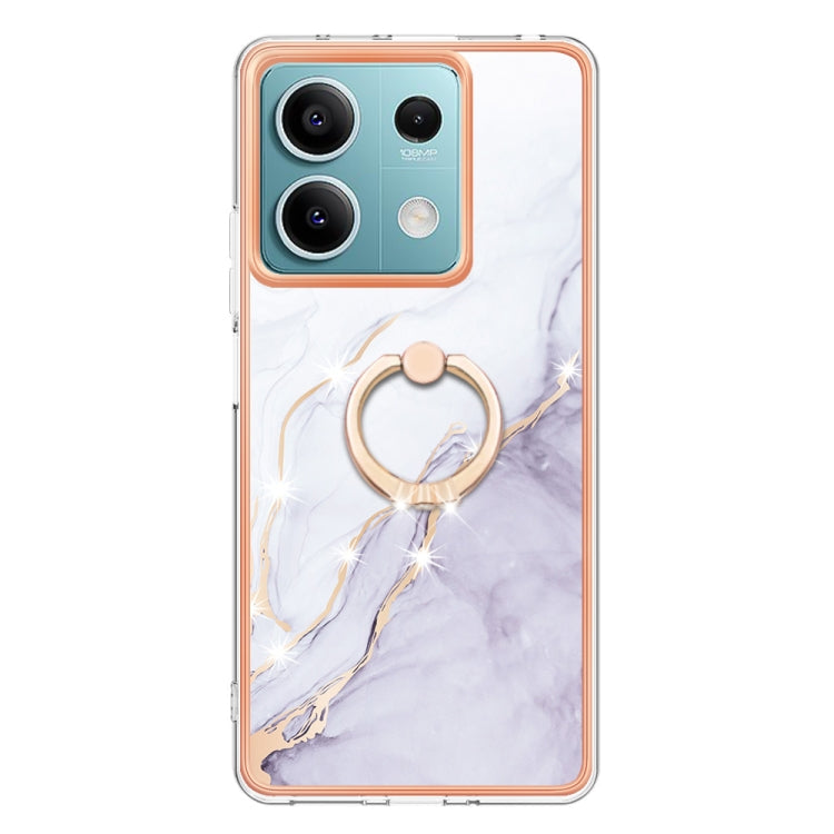 Electroplating Marble IMD TPU Phone Case with Ring Holder, For Xiaomi Redmi Note 13 5G Global, For Xiaomi Redmi 13C 4G, For Xiaomi Redmi Note 13 Pro+ 5G, For Xiaomi Redmi Note 13 Pro 5G Global