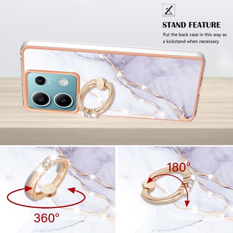 Electroplating Marble IMD TPU Phone Case with Ring Holder, For Xiaomi Redmi Note 13 5G Global, For Xiaomi Redmi 13C 4G, For Xiaomi Redmi Note 13 Pro+ 5G, For Xiaomi Redmi Note 13 Pro 5G Global