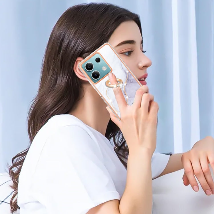 Electroplating Marble IMD TPU Phone Case with Ring Holder, For Xiaomi Redmi Note 13 5G Global, For Xiaomi Redmi 13C 4G, For Xiaomi Redmi Note 13 Pro+ 5G, For Xiaomi Redmi Note 13 Pro 5G Global