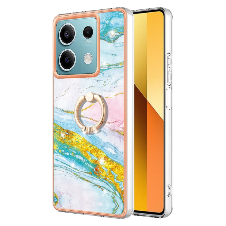 Electroplating Marble IMD TPU Phone Case with Ring Holder, For Xiaomi Redmi Note 13 5G Global, For Xiaomi Redmi 13C 4G, For Xiaomi Redmi Note 13 Pro+ 5G, For Xiaomi Redmi Note 13 Pro 5G Global