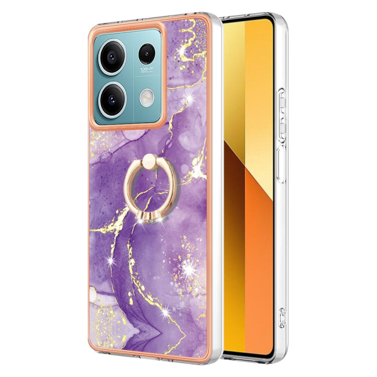 Electroplating Marble IMD TPU Phone Case with Ring Holder, For Xiaomi Redmi Note 13 5G Global, For Xiaomi Redmi 13C 4G, For Xiaomi Redmi Note 13 Pro+ 5G, For Xiaomi Redmi Note 13 Pro 5G Global