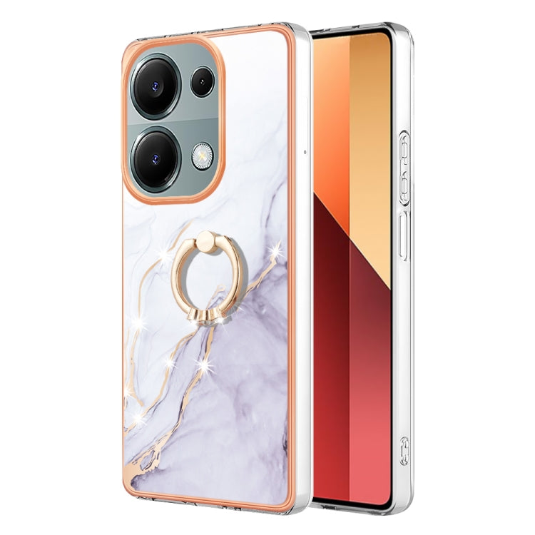 Electroplating Marble IMD TPU Phone Case with Ring Holder, For Xiaomi Redmi Note 13 Pro 4G/Poco M6 Pro 4G, For Xiaomi Redmi A3, For Xiaomi Redmi Note 13 4G Global, For Xiaomi Poco X6 Pro / Redmi K70E
