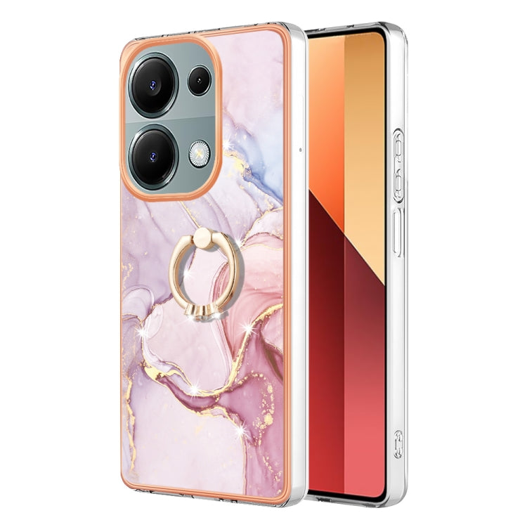 Electroplating Marble IMD TPU Phone Case with Ring Holder, For Xiaomi Redmi Note 13 Pro 4G/Poco M6 Pro 4G, For Xiaomi Redmi A3, For Xiaomi Redmi Note 13 4G Global, For Xiaomi Poco X6 Pro / Redmi K70E