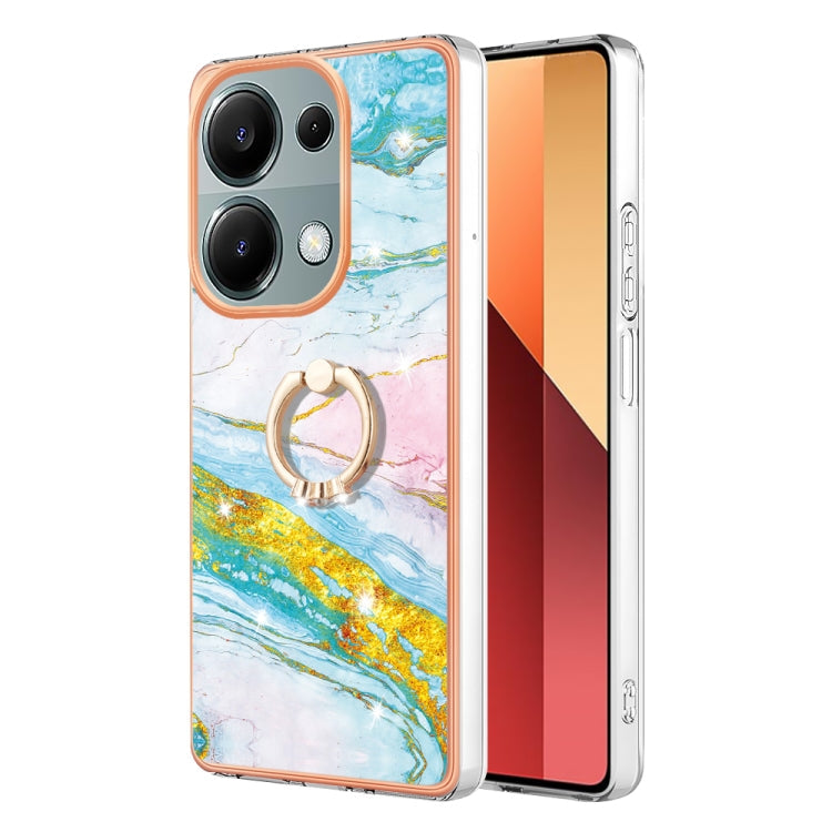 Electroplating Marble IMD TPU Phone Case with Ring Holder, For Xiaomi Redmi Note 13 Pro 4G/Poco M6 Pro 4G, For Xiaomi Redmi A3, For Xiaomi Redmi Note 13 4G Global, For Xiaomi Poco X6 Pro / Redmi K70E