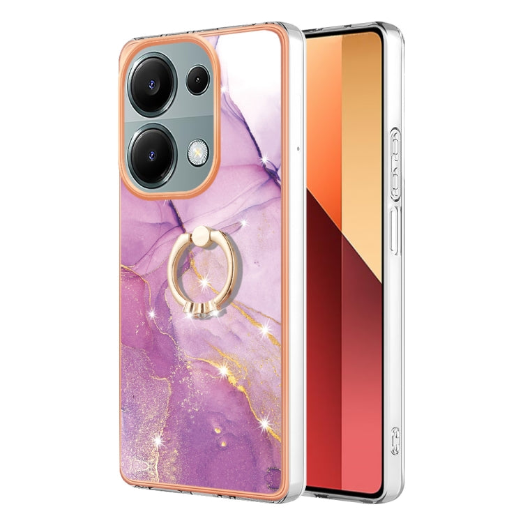 Electroplating Marble IMD TPU Phone Case with Ring Holder, For Xiaomi Redmi Note 13 Pro 4G/Poco M6 Pro 4G, For Xiaomi Redmi A3, For Xiaomi Redmi Note 13 4G Global, For Xiaomi Poco X6 Pro / Redmi K70E