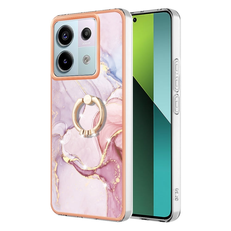 Electroplating Marble IMD TPU Phone Case with Ring Holder, For Xiaomi Redmi Note 13 5G Global, For Xiaomi Redmi 13C 4G, For Xiaomi Redmi Note 13 Pro+ 5G, For Xiaomi Redmi Note 13 Pro 5G Global
