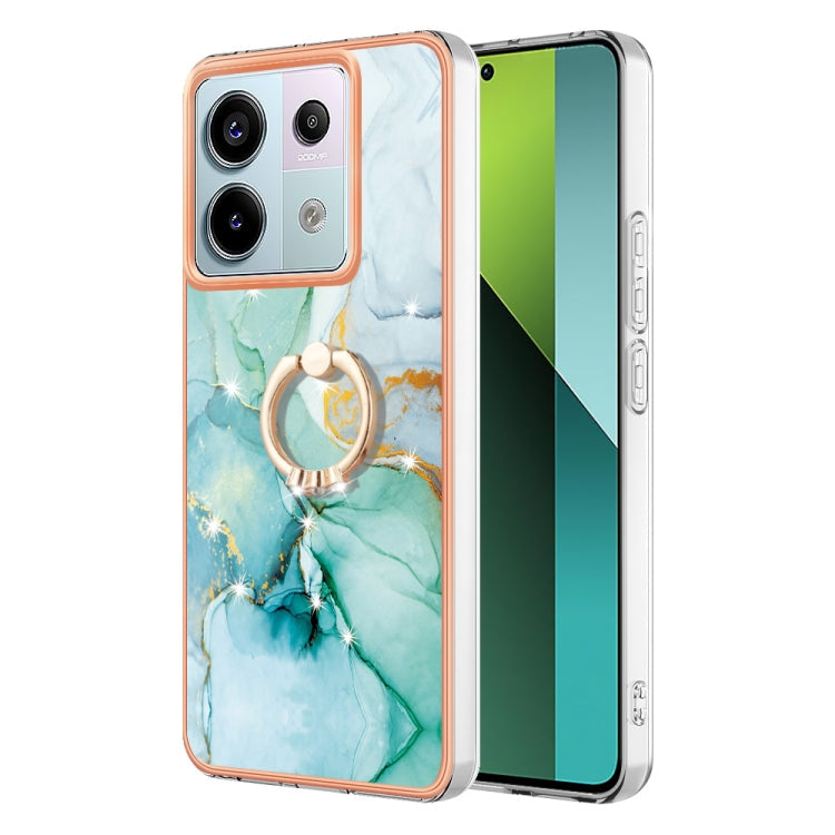 Electroplating Marble IMD TPU Phone Case with Ring Holder, For Xiaomi Redmi Note 13 5G Global, For Xiaomi Redmi 13C 4G, For Xiaomi Redmi Note 13 Pro+ 5G, For Xiaomi Redmi Note 13 Pro 5G Global