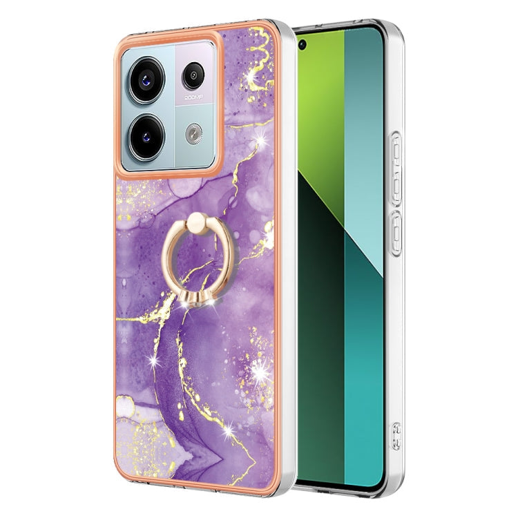 Electroplating Marble IMD TPU Phone Case with Ring Holder, For Xiaomi Redmi Note 13 5G Global, For Xiaomi Redmi 13C 4G, For Xiaomi Redmi Note 13 Pro+ 5G, For Xiaomi Redmi Note 13 Pro 5G Global
