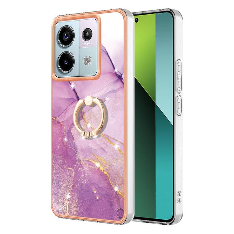 Electroplating Marble IMD TPU Phone Case with Ring Holder, For Xiaomi Redmi Note 13 5G Global, For Xiaomi Redmi 13C 4G, For Xiaomi Redmi Note 13 Pro+ 5G, For Xiaomi Redmi Note 13 Pro 5G Global