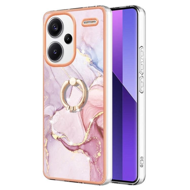 Electroplating Marble IMD TPU Phone Case with Ring Holder, For Xiaomi Redmi Note 13 5G Global, For Xiaomi Redmi 13C 4G, For Xiaomi Redmi Note 13 Pro+ 5G, For Xiaomi Redmi Note 13 Pro 5G Global
