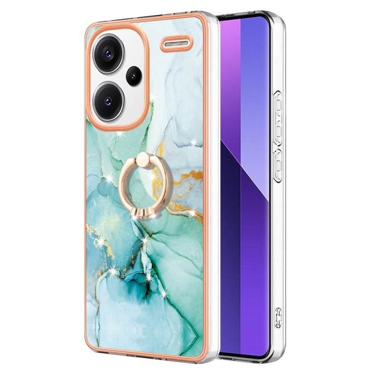 Electroplating Marble IMD TPU Phone Case with Ring Holder, For Xiaomi Redmi Note 13 5G Global, For Xiaomi Redmi 13C 4G, For Xiaomi Redmi Note 13 Pro+ 5G, For Xiaomi Redmi Note 13 Pro 5G Global
