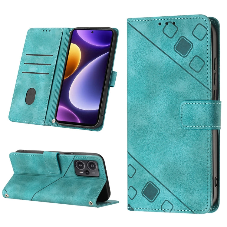 Skin Feel Embossed Leather Phone Case, For Xiaomi Redmi K70 / K70 Pro, For Xiaomi 13T, For Xiaomi Poco F5 5G/Redmi Note 12 Turbo, For Xiaomi Poco F5 Pro 5G/Redmi K60