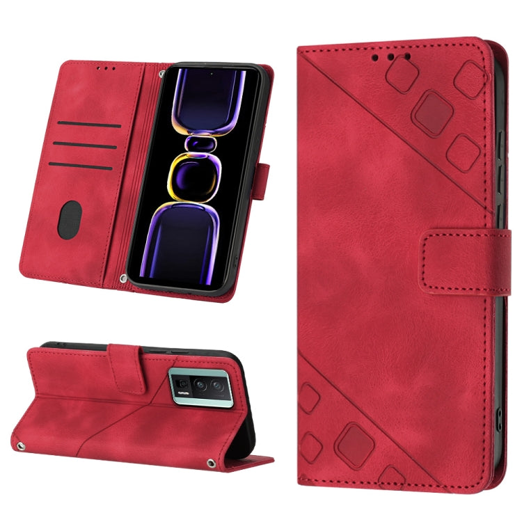 Skin Feel Embossed Leather Phone Case, For Xiaomi Redmi K70 / K70 Pro, For Xiaomi 13T, For Xiaomi Poco F5 5G/Redmi Note 12 Turbo, For Xiaomi Poco F5 Pro 5G/Redmi K60