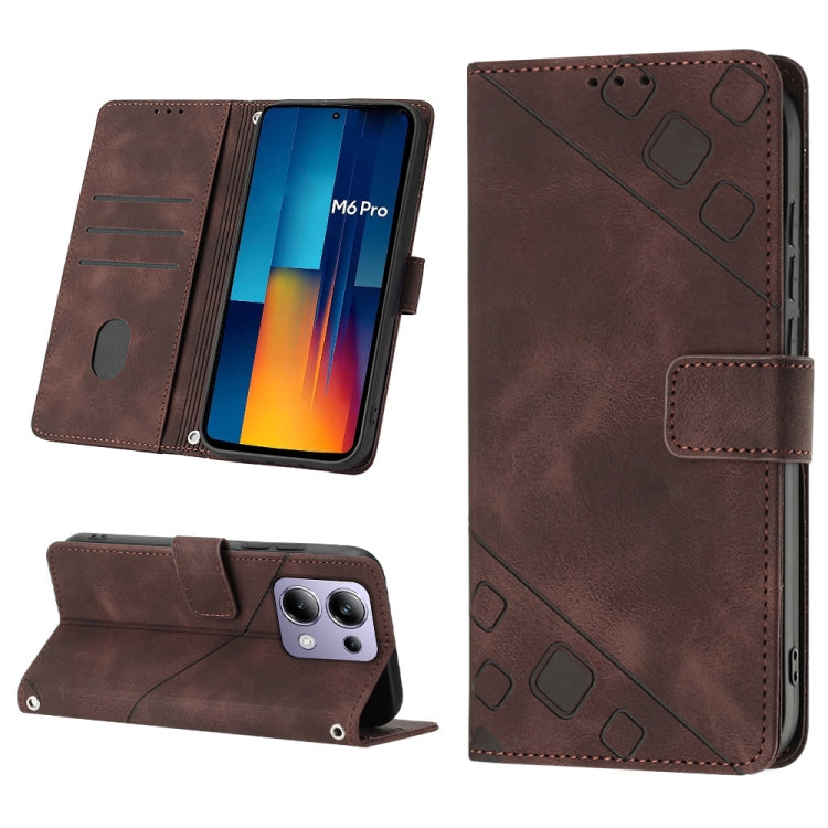 Skin Feel Embossed Leather Phone Case, For Xiaomi Redmi Note 13 Pro 4G Global, For Xiaomi Redmi Note 13 4G Global, For Xiaomi Redmi K70E, For Xiaomi Poco X6 Pro
