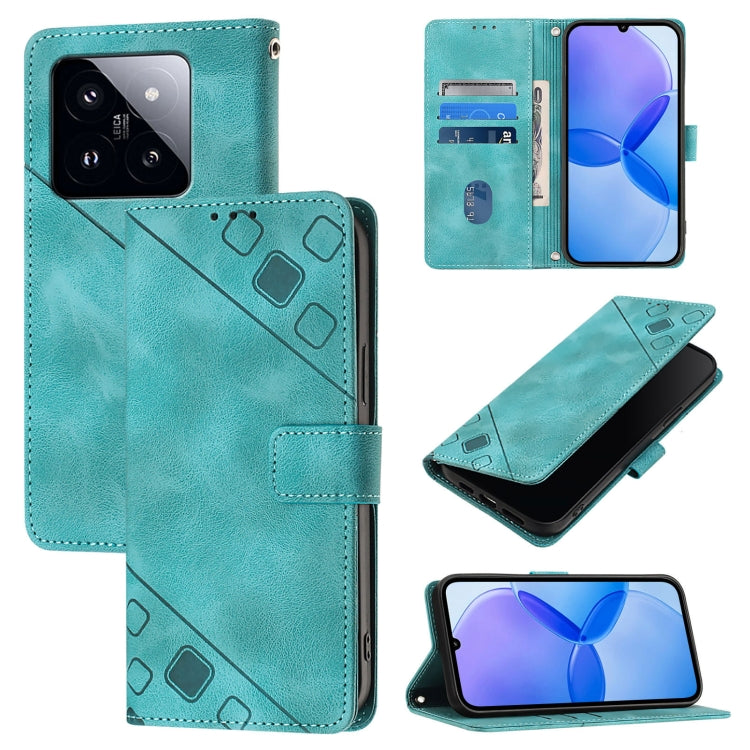 Skin Feel Embossed Leather Phone Case, For Xiaomi 14 Ultra, For Xiaomi 14 Pro, For Xiaomi 14, For Xiaomi Redmi Note 13 5G Global