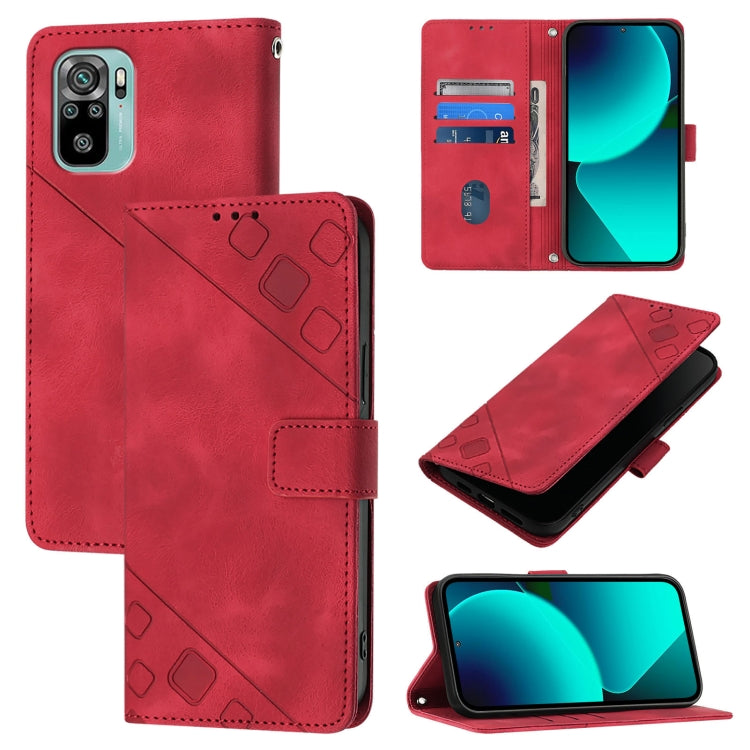 Skin Feel Embossed Leather Phone Case, For Xiaomi Civi 3, For Xiaomi Poco M5s / Redmi Note 11 SE India, For Xiaomi Poco X4 NFC 5G, For Xiaomi Redmi Note 11 Pro+ 5G EU