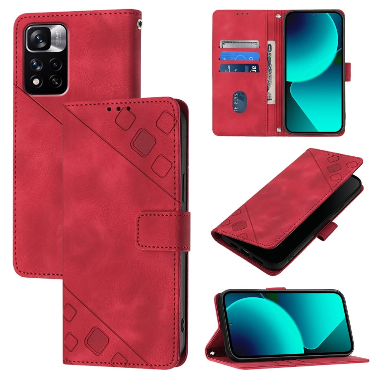 Skin Feel Embossed Leather Phone Case, For Xiaomi Civi 3, For Xiaomi Poco M5s / Redmi Note 11 SE India, For Xiaomi Poco X4 NFC 5G, For Xiaomi Redmi Note 11 Pro+ 5G EU