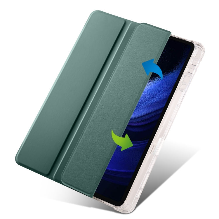 3-fold Clear TPU Smart Leather Tablet Case with Pen Slot, For Xiaomi Pad 6 / 6 Pro